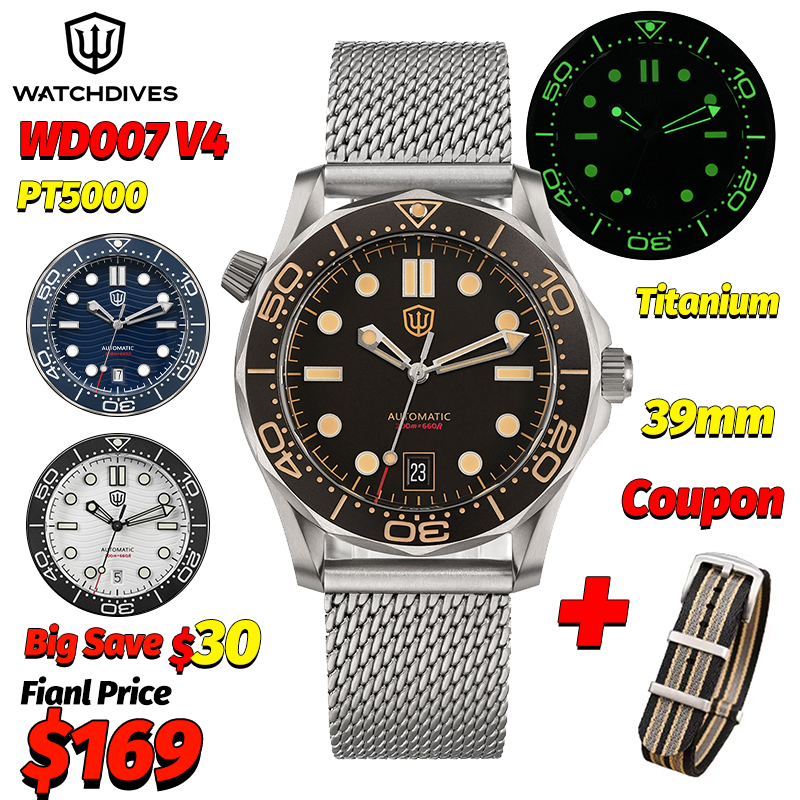 Titanium Sport Watch - Watchdives Wd007 V4 39Mm NTTD Automatic
