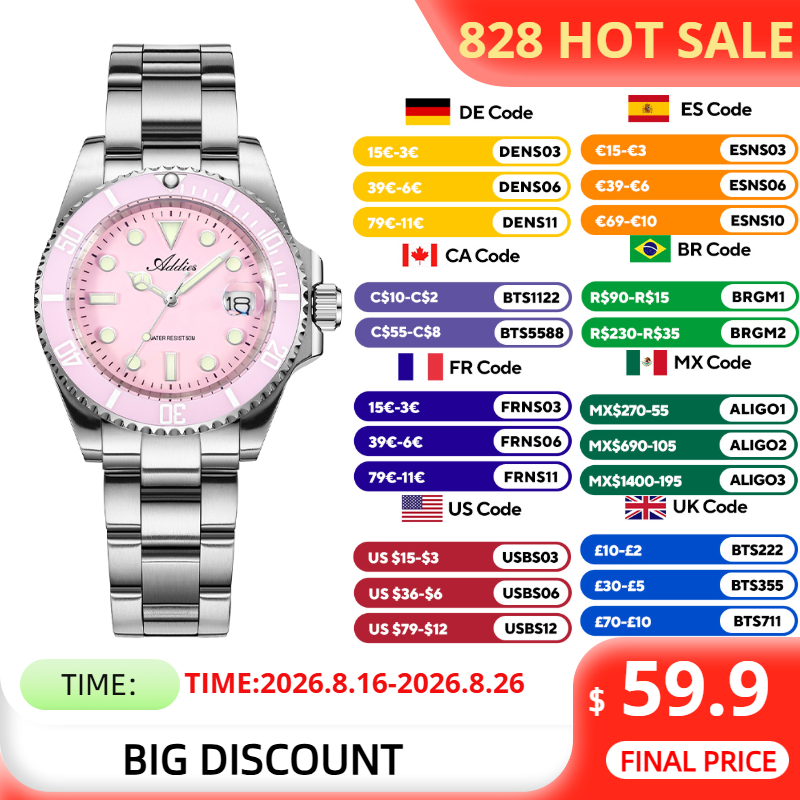 Luxury Watch Case - ADDIES 36mm 50m Waterproof Women's Watches