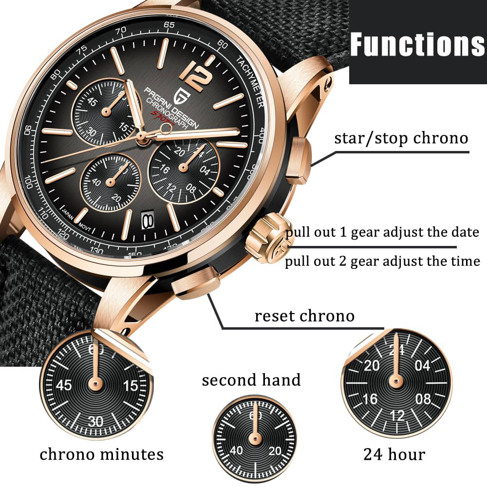 Luxury Watch Logos - PAGANI DESIGN New Mens Watch 41mm