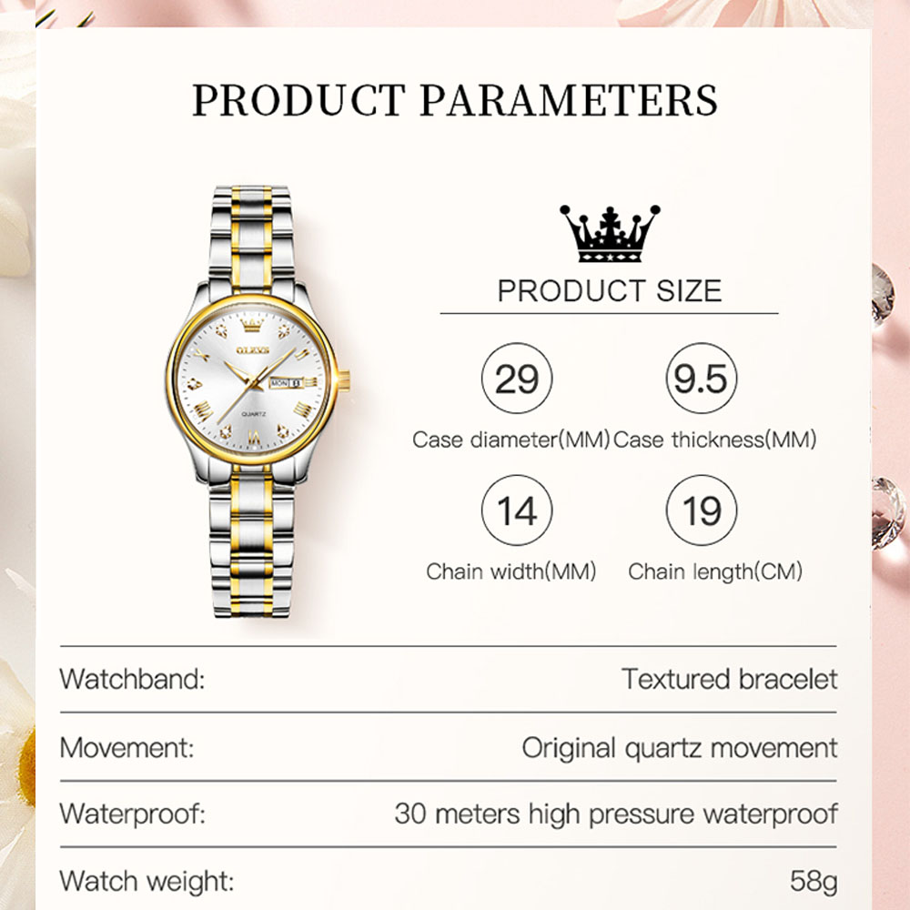 OLEVS 5563 New Fashion Women Q - Luxury Watch With Leather Strap 评论和价格