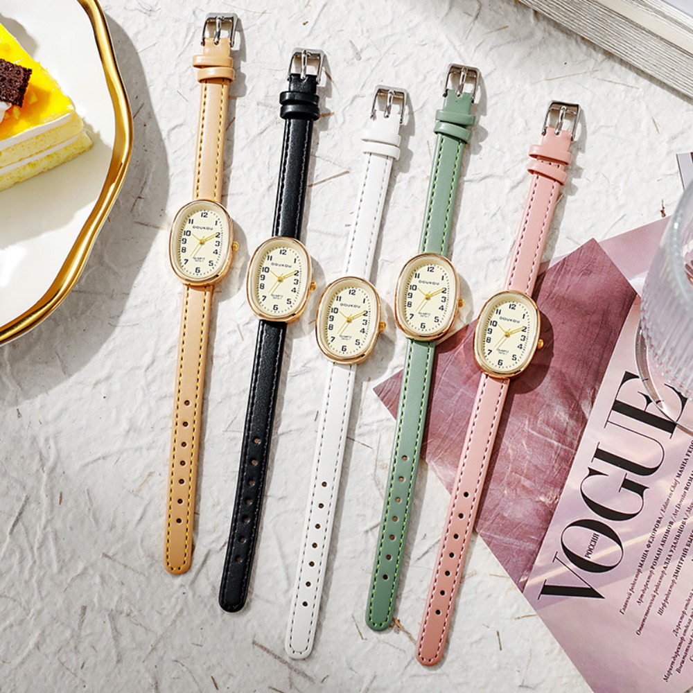 Luxury Oval Dial Women Watches - Luxury Watch With Leather Strap 评论和价格