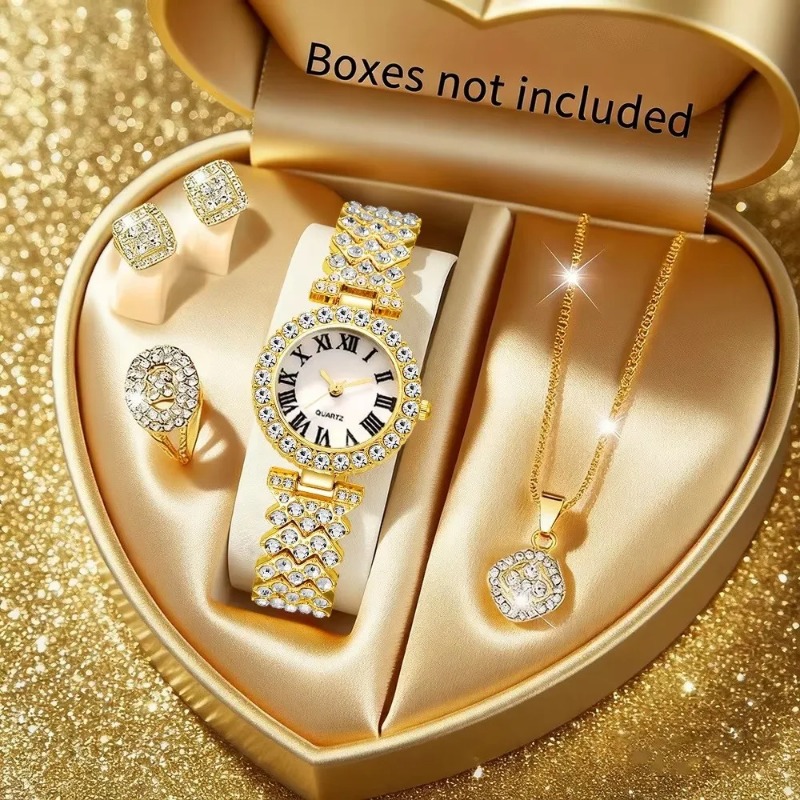 5PCS Luxury Rhinestone Women's - Luxury Watch Storage 评论和价格