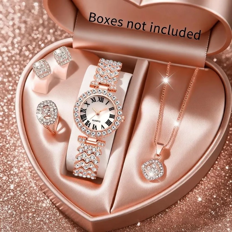 5PCS Luxury Rhinestone Women's - Luxury Watch Storage 评论和价格
