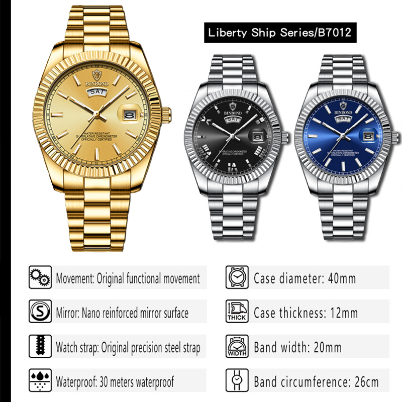 BINBOND B7012 Mens Fashion Bus - Luxury Watch Omega 评论和价格
