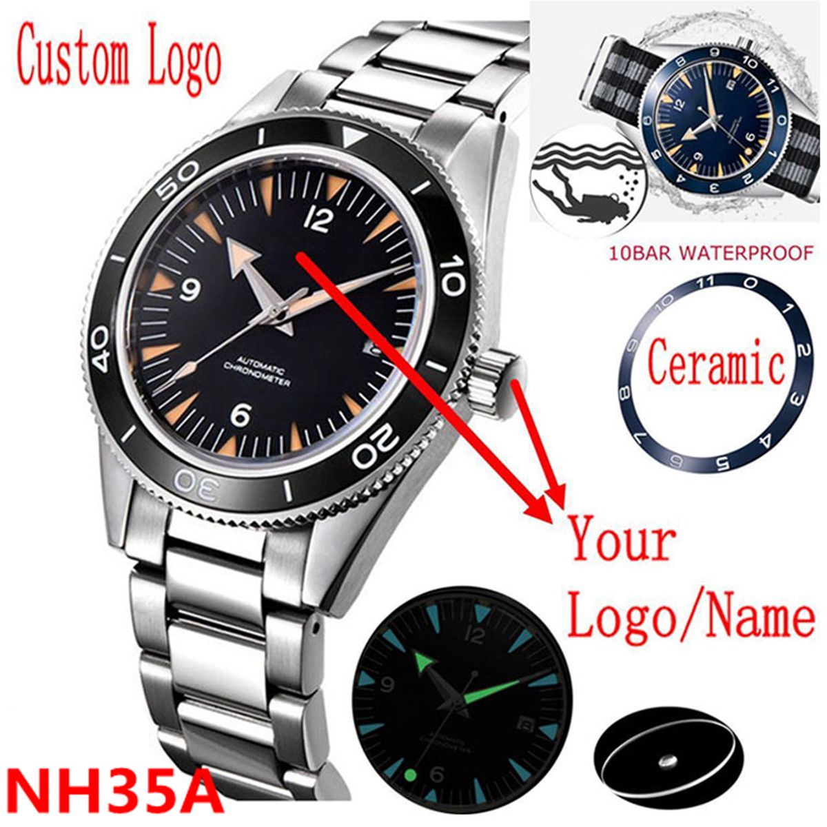 Custom Logo NH35 Movement Watc - Luxury Watch Logos 评论和价格