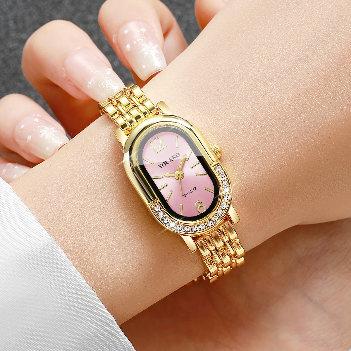 Luxury Rhinestone Women Quartz - Luxury Watch Case Travel 评论和价格