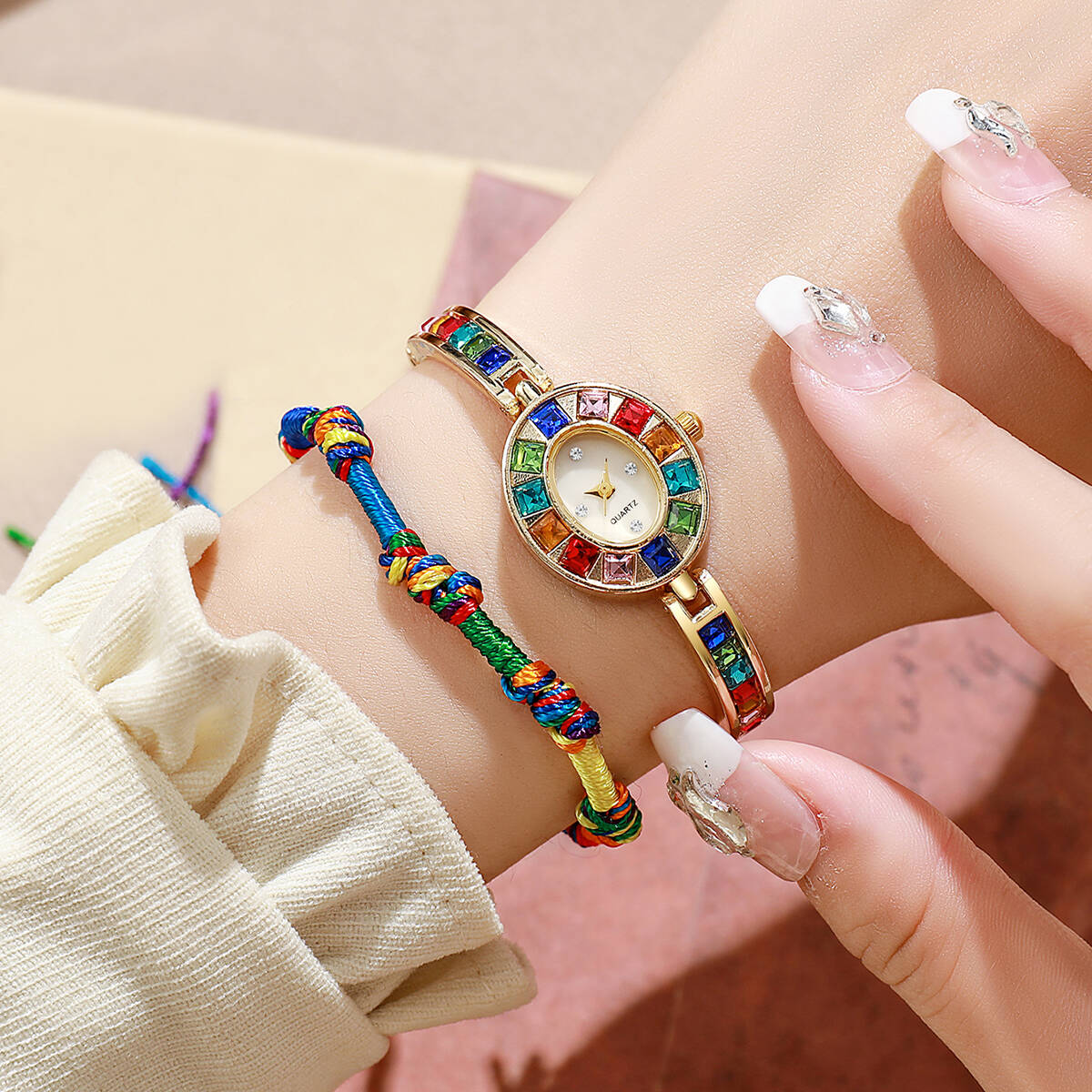 2PCS/Set Luxury Rhinestone Wom - Luxury Watch Case Travel 评论和价格