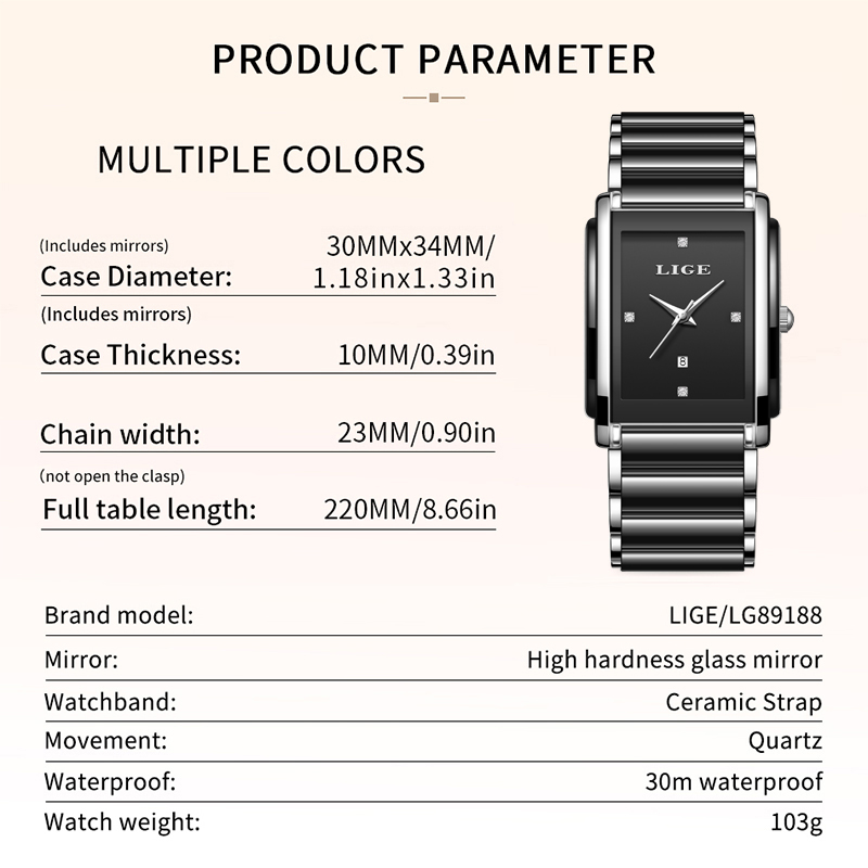 LIGE New Luxury Women Watches  - Luxury Watch Case Travel 评论和价格