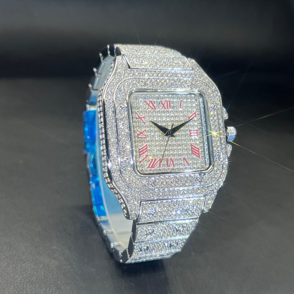 MISSFOX Iced Out Men Watch Squ - Luxury Watch Face 评论和价格
