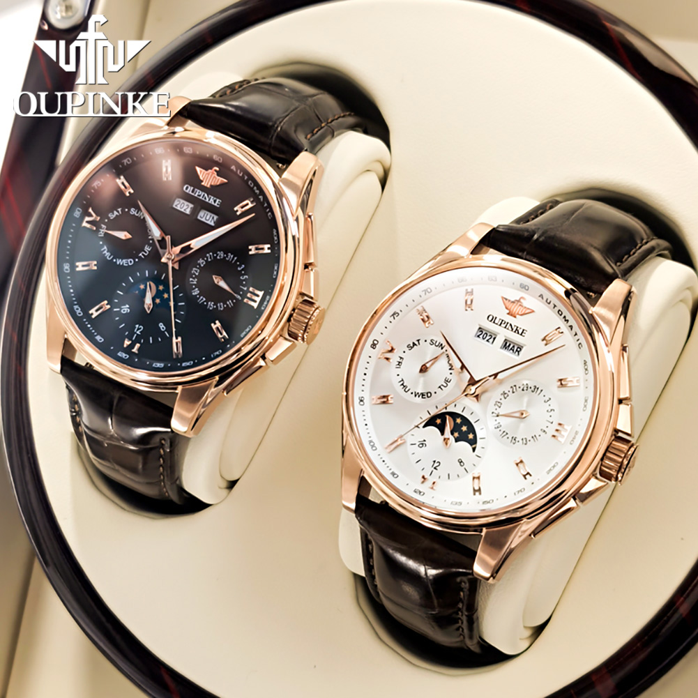 OUPINKE 3189 Men Fully Automat - Moonphase Complication Watch 评论和价格