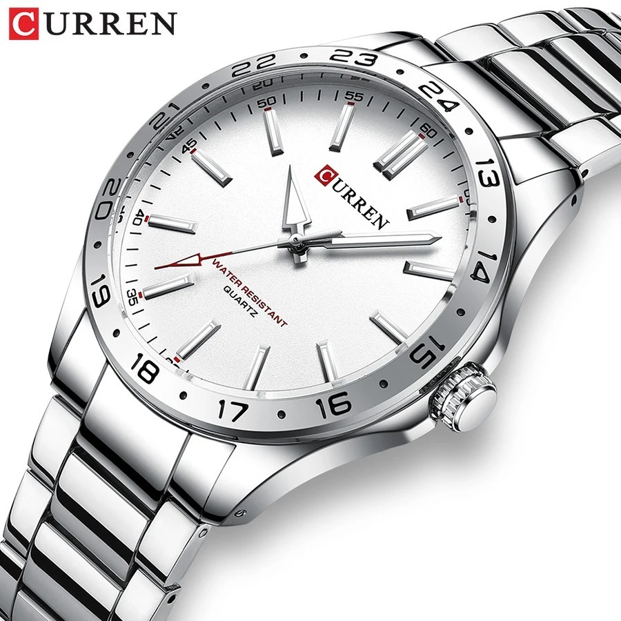 CURREN 8452 Silver White Gift  - Luxury Watch Audemars Piguet 评论和价格