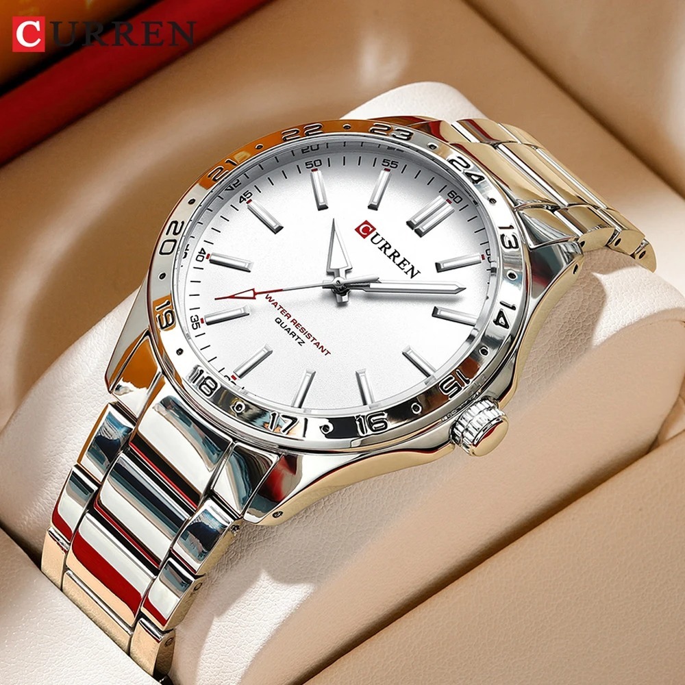 CURREN 8452 Silver White Gift  - Luxury Watch Audemars Piguet 评论和价格