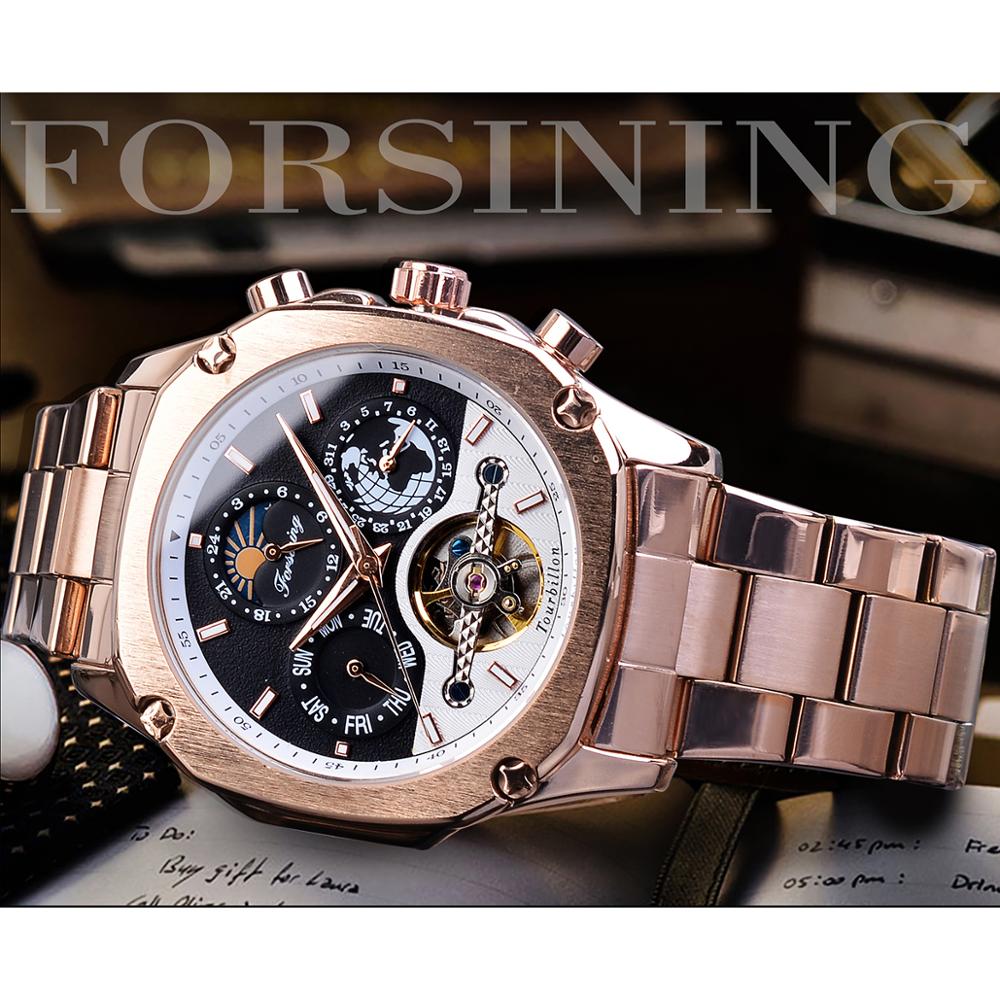 Forsining Brand Mens Mechanica - Moonphase Complication Watch 评论和价格