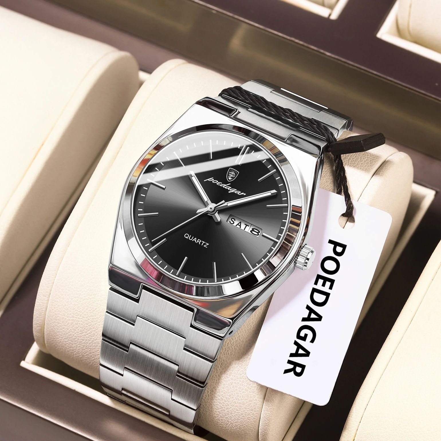 POEDAGAR Luxury Men's Quartz W - Luxury Watch Omega 评论和价格