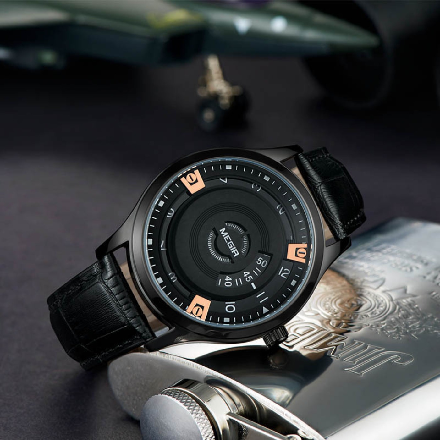 MEGIR Men Watches Luxury Leath - Luxury Watch With Leather Strap 评论和价格