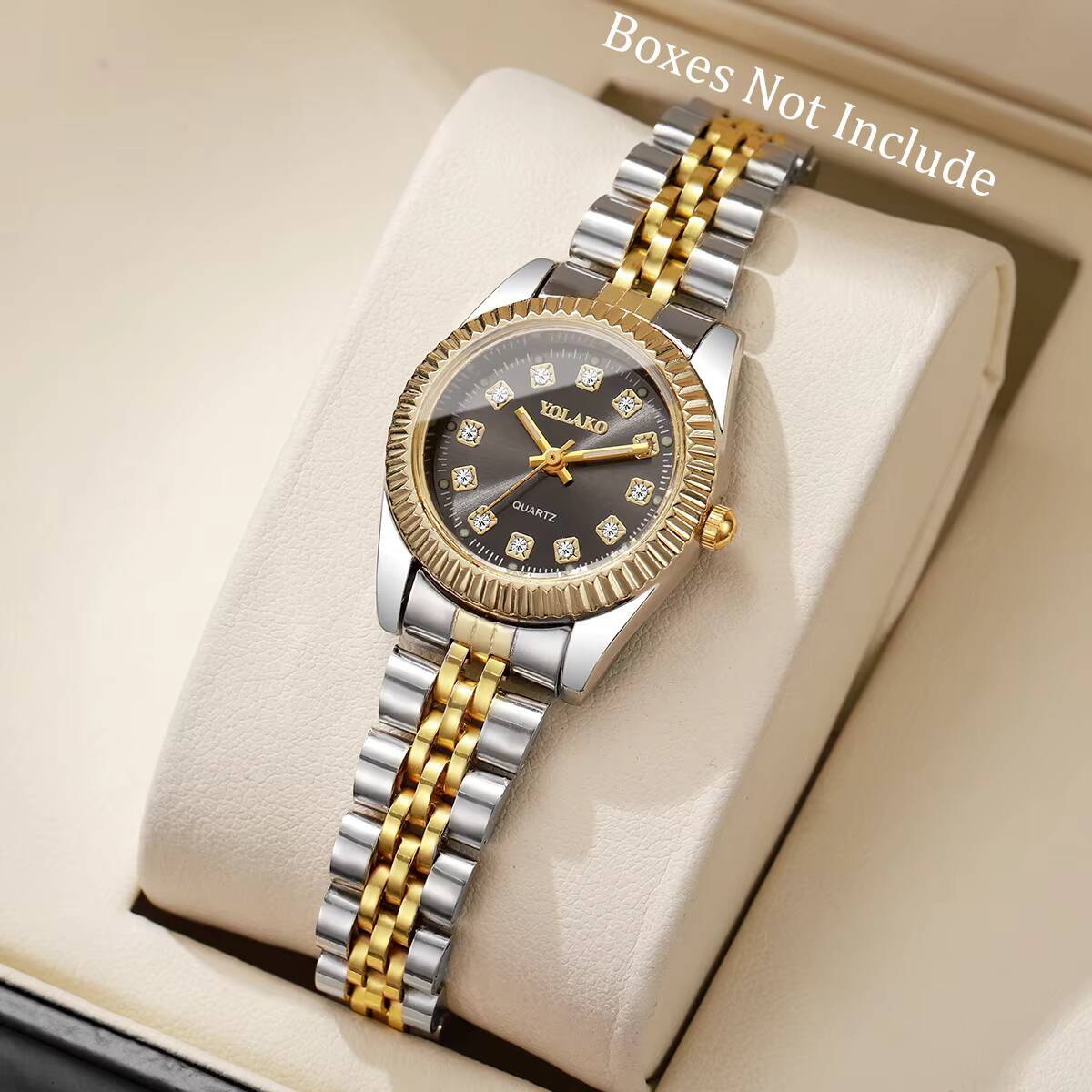 Fashion Rhinestone Women Quart - Luxury Watch Case Travel 评论和价格