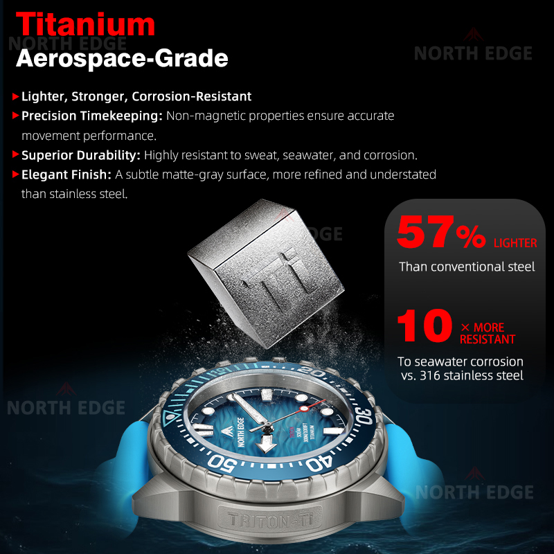 NORTH EDGE TRITON-TI Titanium  - Titanium Sport Watch 评论和价格