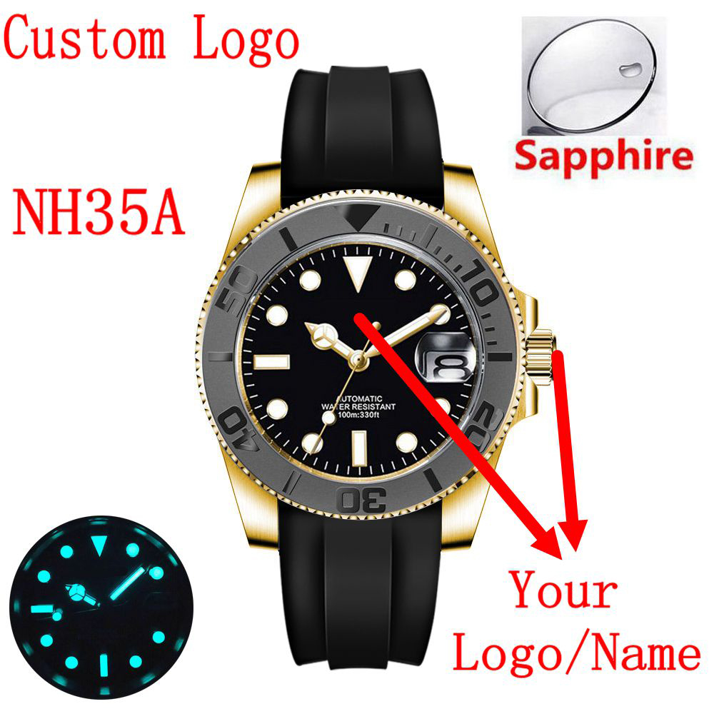 Custom logo 40mLuxury NH35/ Mi - Luxury Watch Logos 评论和价格