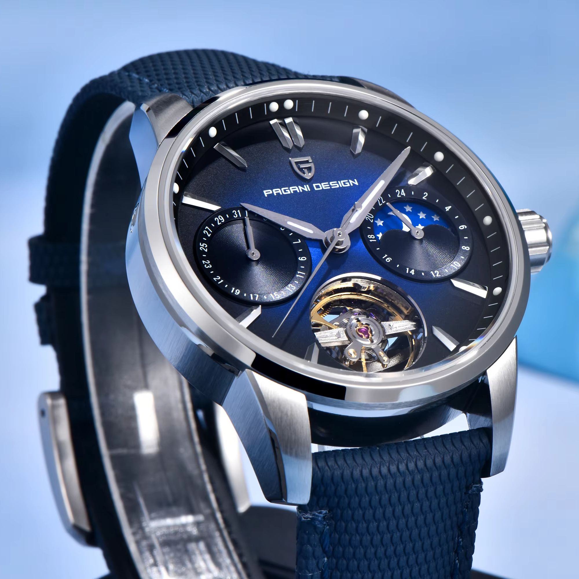 PAGANI DESIGN Men Business Dre - Moonphase Complication Watch 评论和价格