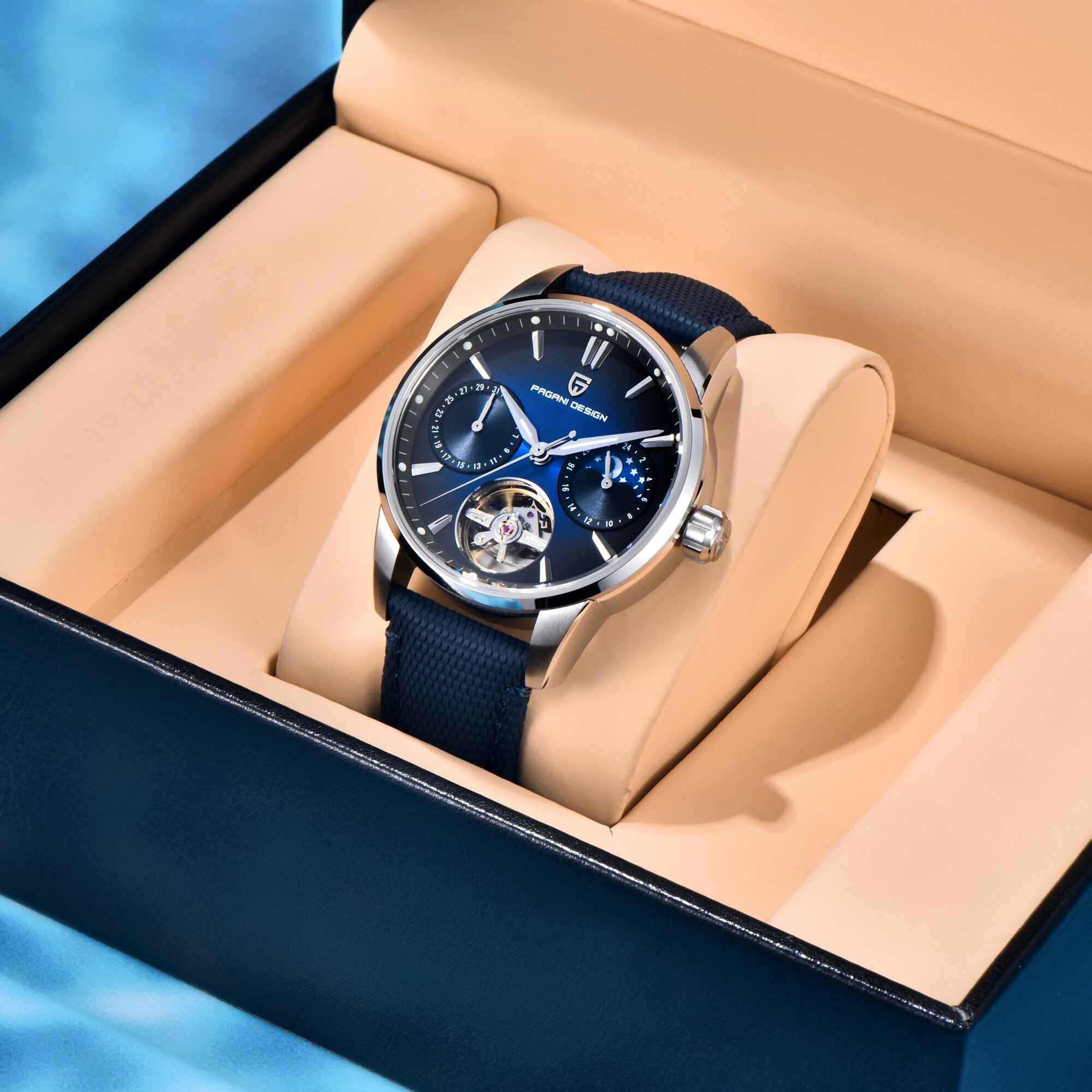 PAGANI DESIGN Men Business Dre - Moonphase Complication Watch 评论和价格
